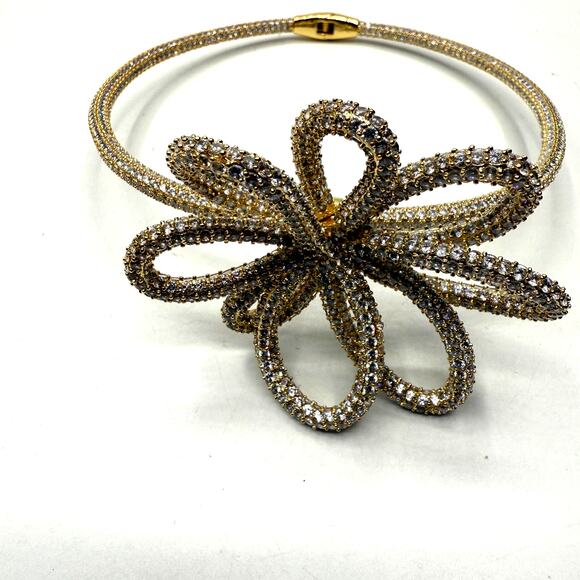 Cult Gaia Bloom Rhinestone Choker Necklace NEW - Picture 4 of 9